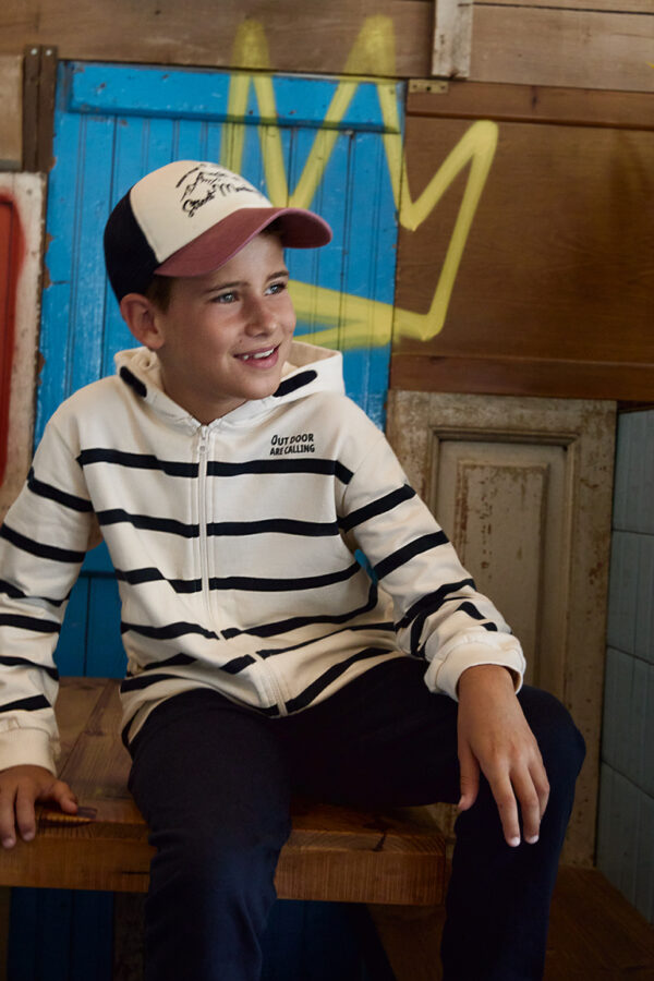 Conjunto niño sudadera rayas capucha Street Monkey