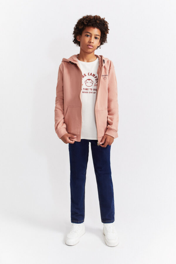 Sudadera capucha Salmon cremallera Street Monkey - Imagen 2