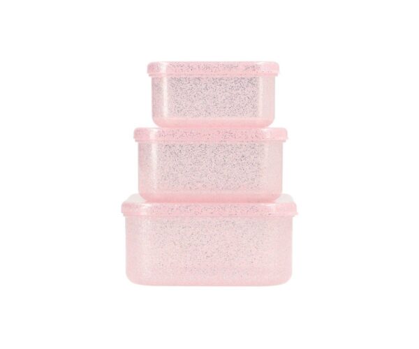 3 Cajas Almuerzo Glitter Pink Tutete - Imagen 3