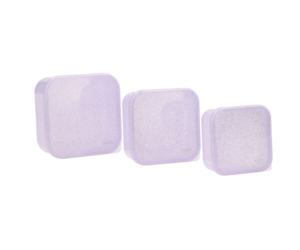 3 Cajas Almuerzo Glitter Lilac Tutete