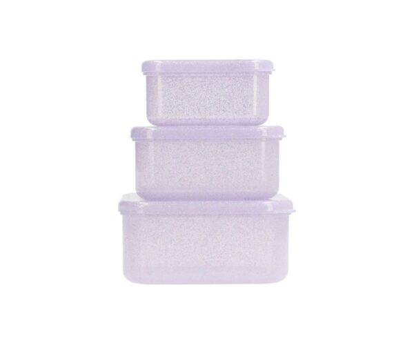 3 Cajas Almuerzo Glitter Lilac Tutete - Imagen 3