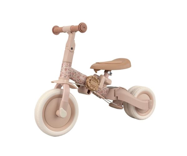 Triciclo con Barra 4 en 1 Rosa Flores Little Dutch - Imagen 3