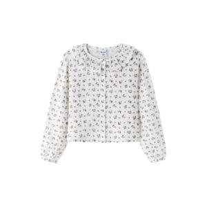 blusa bambula estampado flores verdes Newness