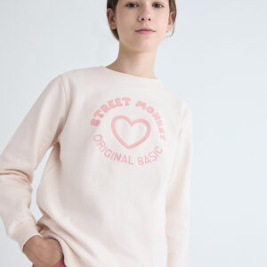 Sudadera BASIC beige y rosa Street Monkey