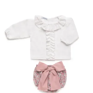 CONJUNTO CAMISA VOLANTES BRAGA FLORECITAS  Juliana