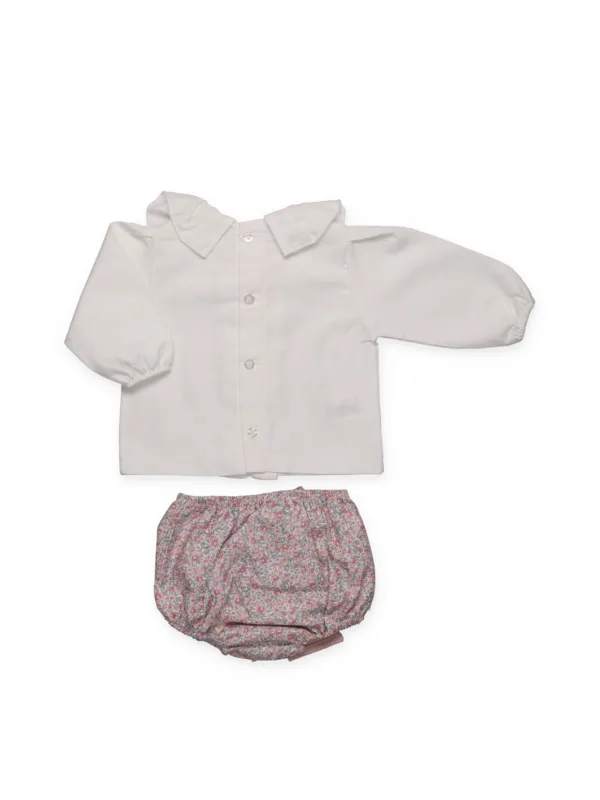 CONJUNTO CAMISA VOLANTES BRAGA FLORECITAS  Juliana - Imagen 2