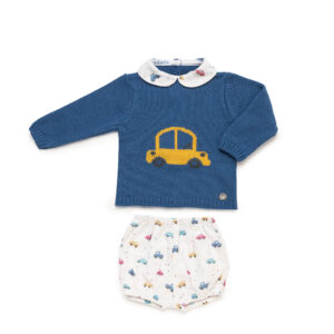 Conjunto Jersey Azul nube  coches Juliana Vistiendo bebes