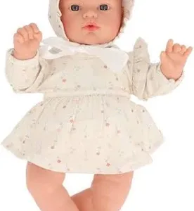 Muñeco Helena con Vestido y Gorrito White Flowers Monnëka