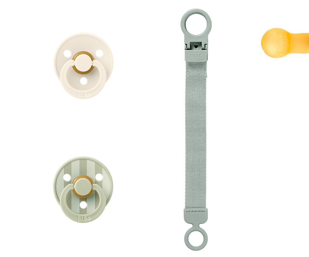 Set de Regalo BIBS Colour Chupete y Clip Loop Sage BIBS - Imagen 2