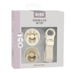 Set de Regalo BIBS Colour Chupete y Clip Loop Ivory