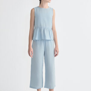 Conjunto top volante y Pantalón palazzo celeste Street Monkey