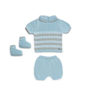 Conjunto pantalón cadenas con botas azul-blanco-beig Juliana vistiendo bebes