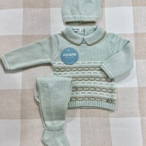 Conjunto 3 piezas cadenas Verde Mar -blanco -beig Juliana Vistiendo bebes