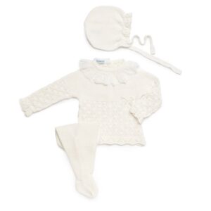 Conjunto 3 piezas lin rombos blanco Juliana Vistiendo bebes