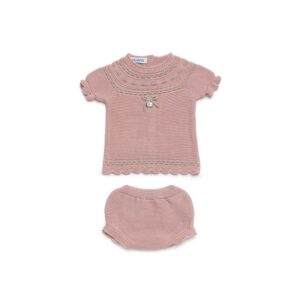 Conjunto braga punto canesú mota maquillaje-beig Juliana vistiendo bebes