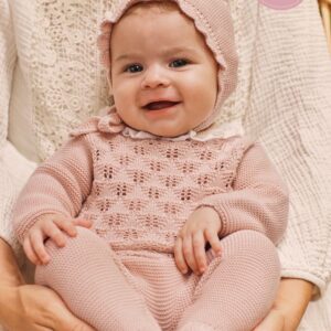 Conjunto 3 piezas lines calados Rosa palo Juliana vistiendo bebes