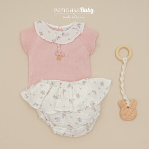 Conjunto braguita cuello volante Bunny Pangasa baby
