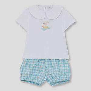 Conjunto pololo vichy turquesa mar Street monkey