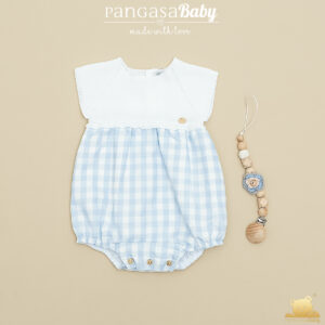 Pelele Vichy cuerpo blanco Pangasa baby
