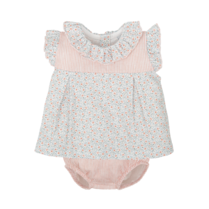 Conjunto flores y rayas caricia Babidu