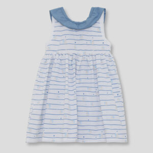 Vestido rayas caracoles azul medio Street Monkey