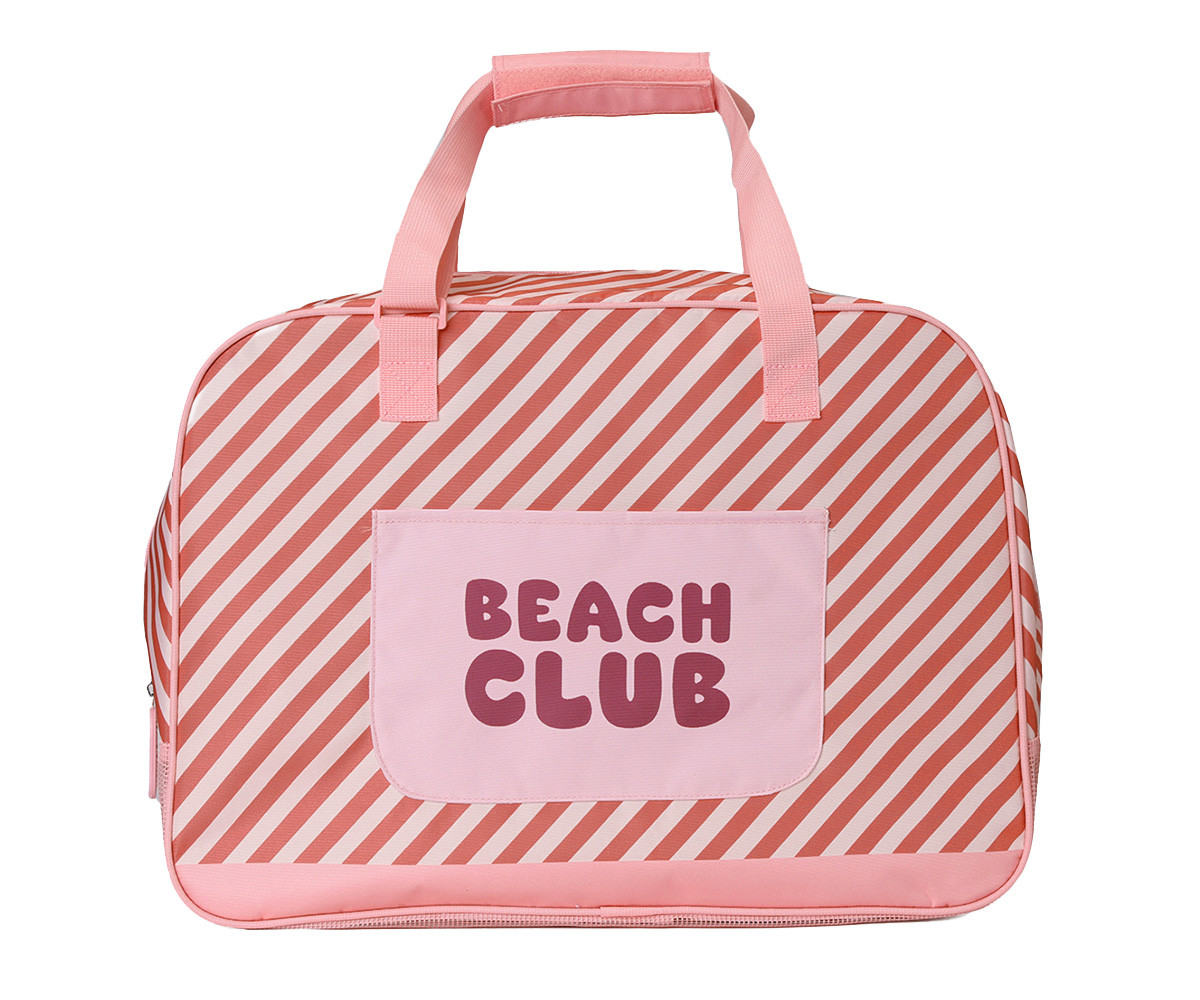 Bolso de Playa con Rejilla Stripes Bloom & Blush Monnëka