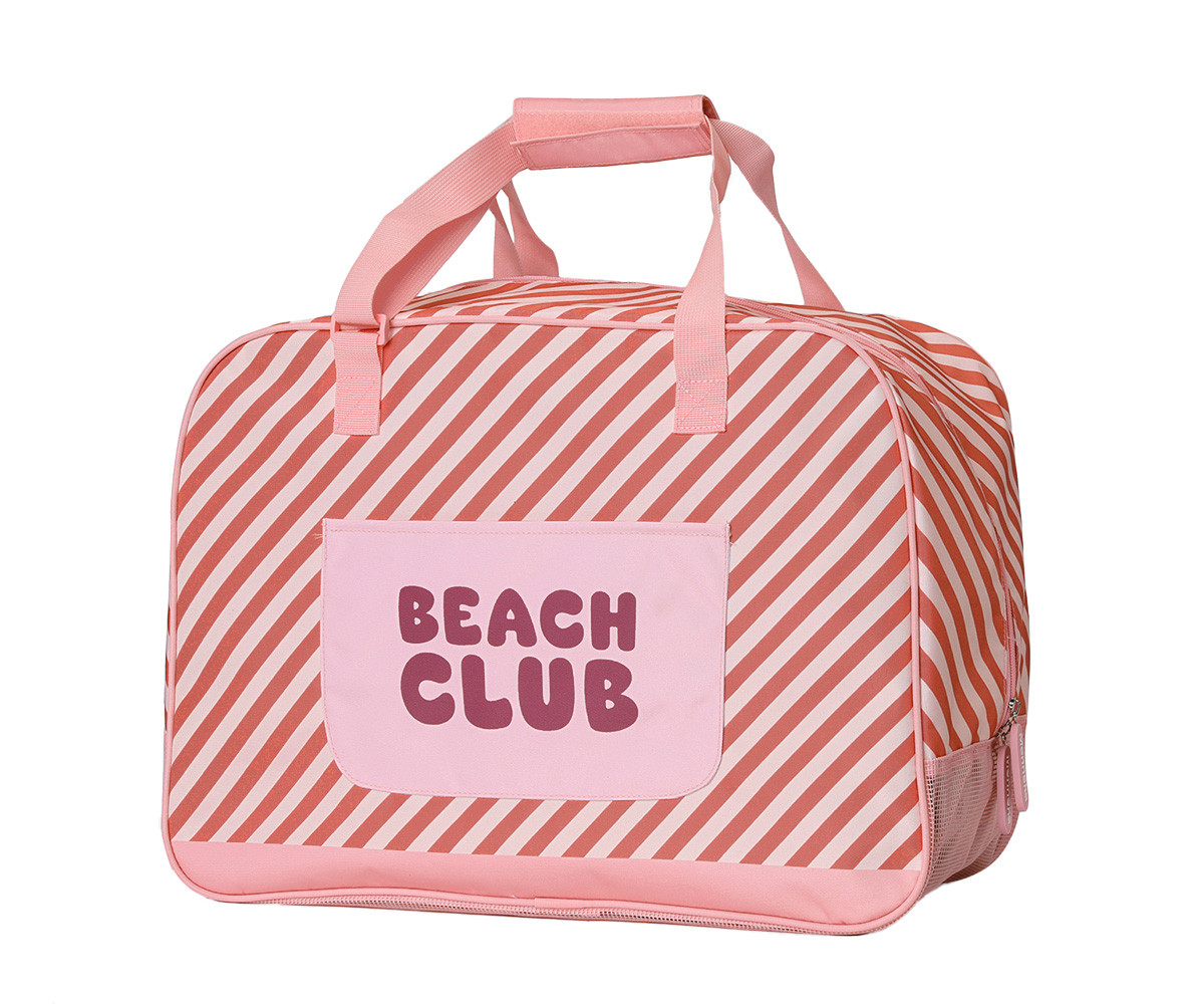 Bolso de Playa con Rejilla Stripes Bloom & Blush Monnëka - Imagen 3