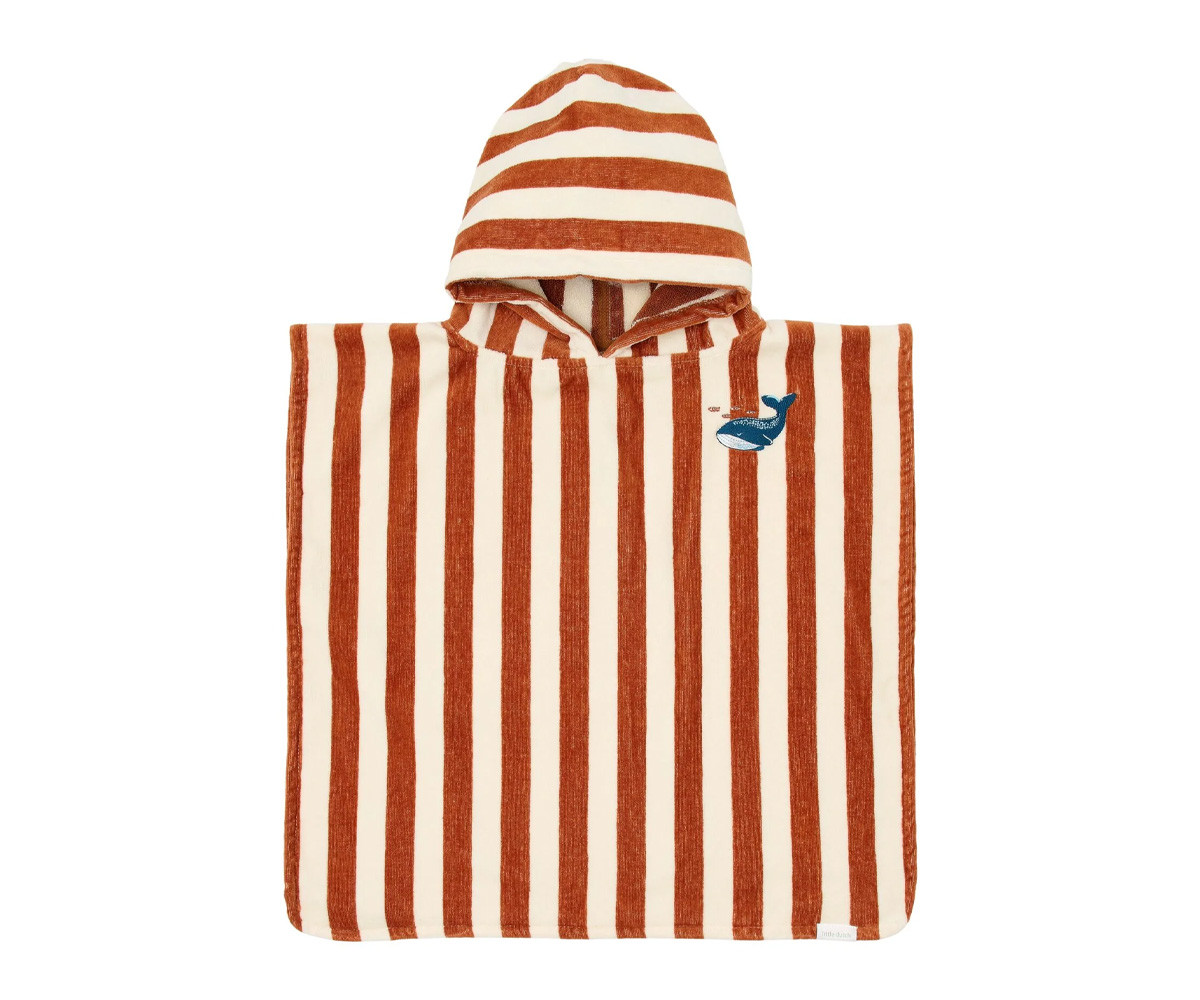 Poncho de Playa Ocean World Brown Stripe Little Dutch
