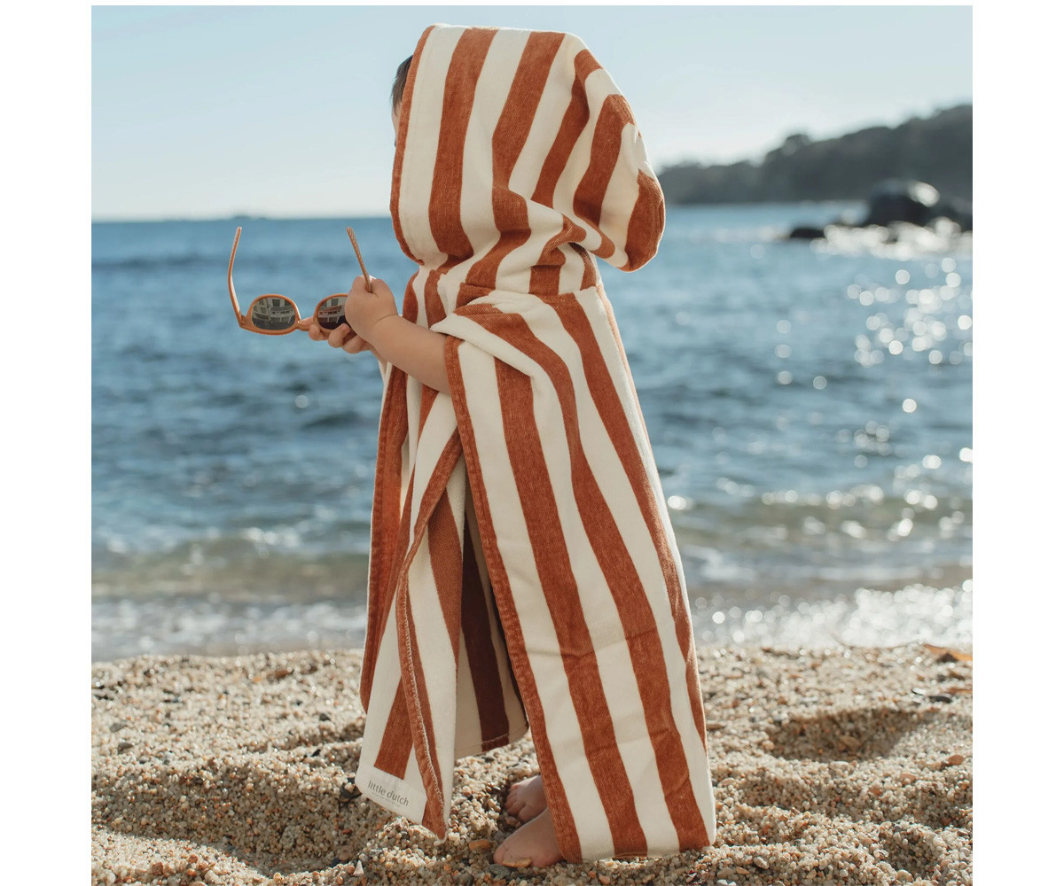 Poncho de Playa Ocean World Brown Stripe Little Dutch - Imagen 4