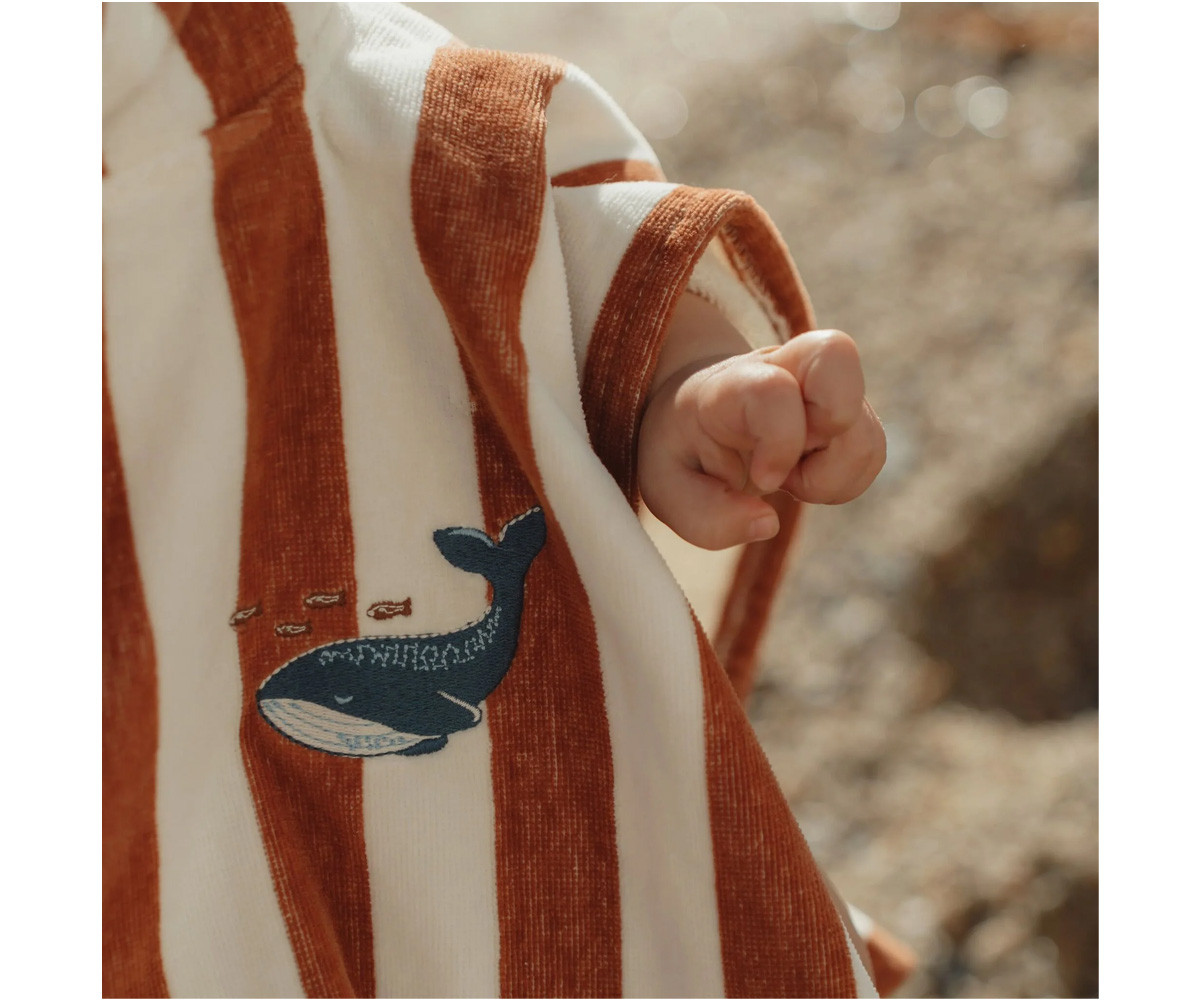 Poncho de Playa Ocean World Brown Stripe Little Dutch - Imagen 2