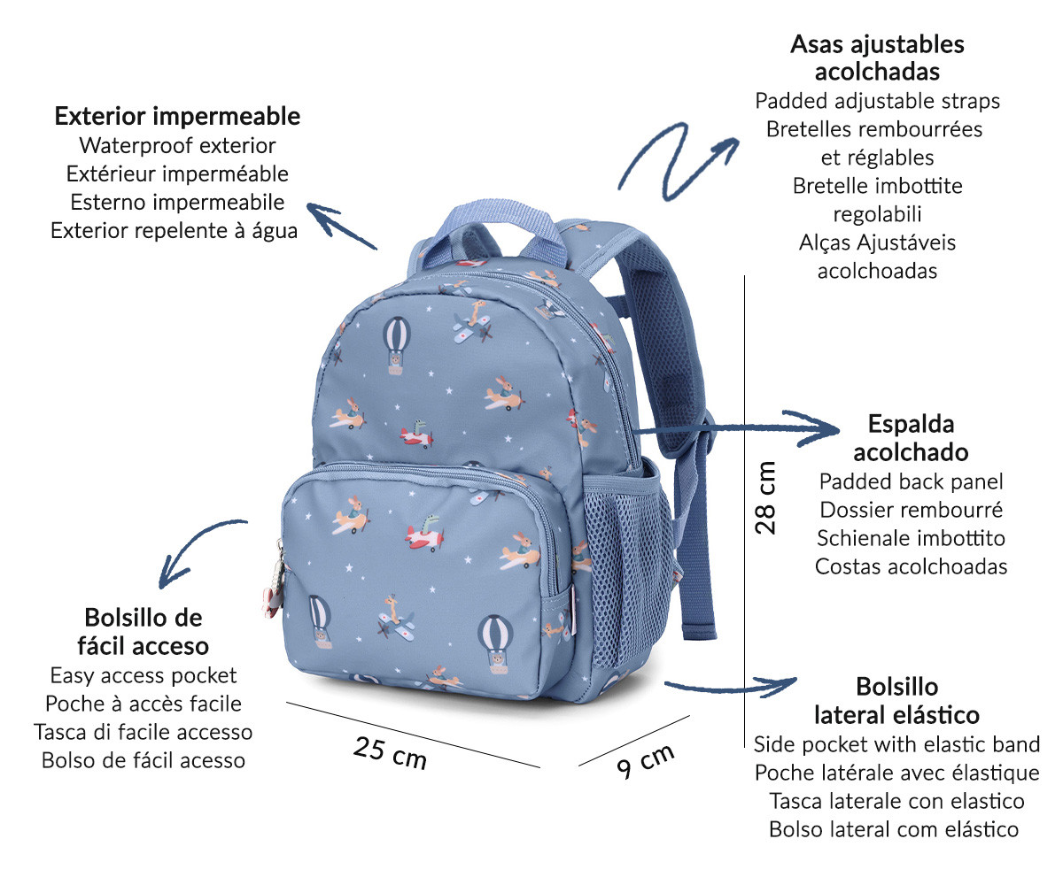 Mochila Infantil Planes Personalizable Tutete - Imagen 10