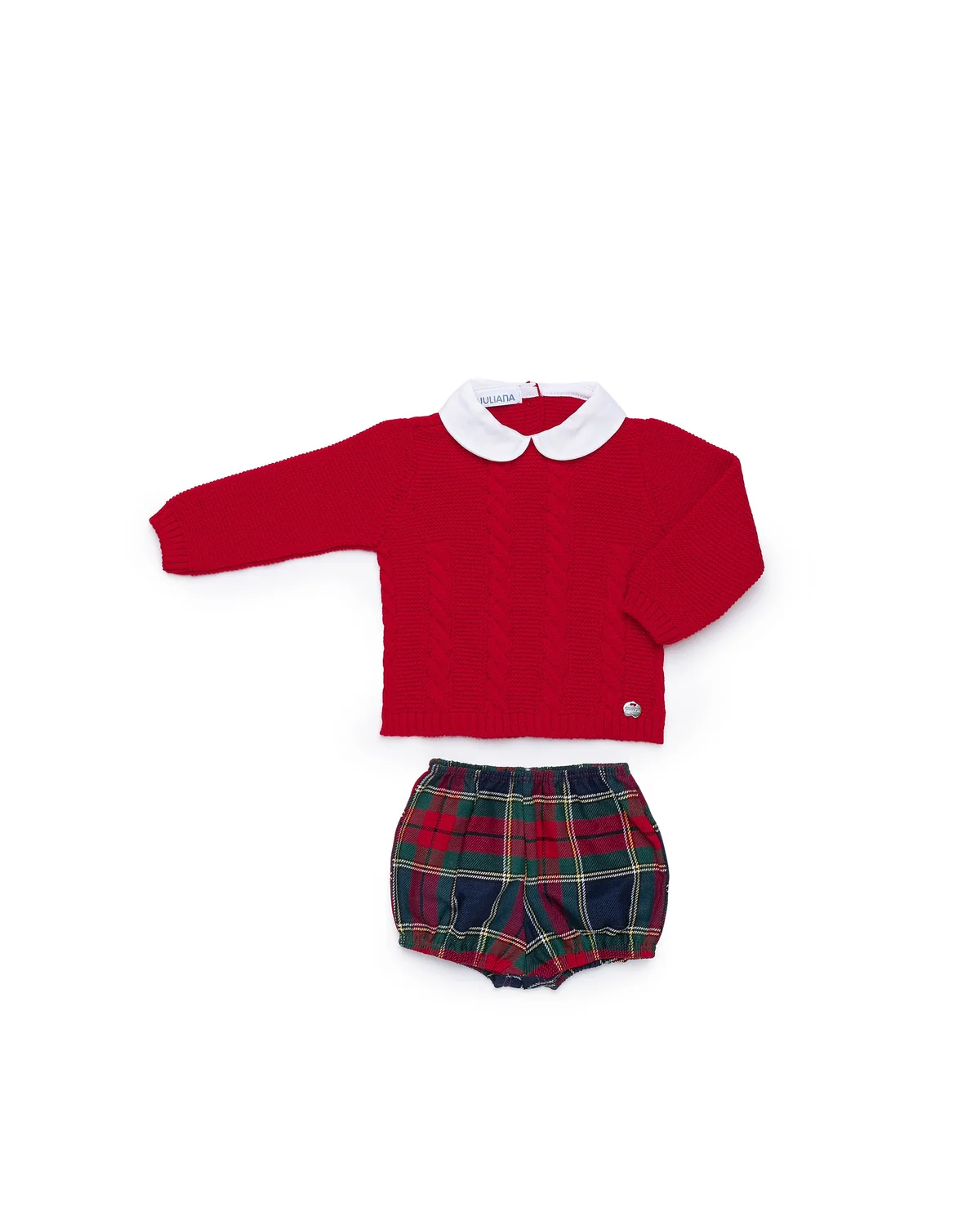 CONJUNTO PANTALON TRENZAS CUADROS JULIANA VISTIENDO BEBES - Imagen 2
