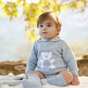 CONJUNTO PANTALON CUADRITOS OSO Juliana Vistiendo bebes
