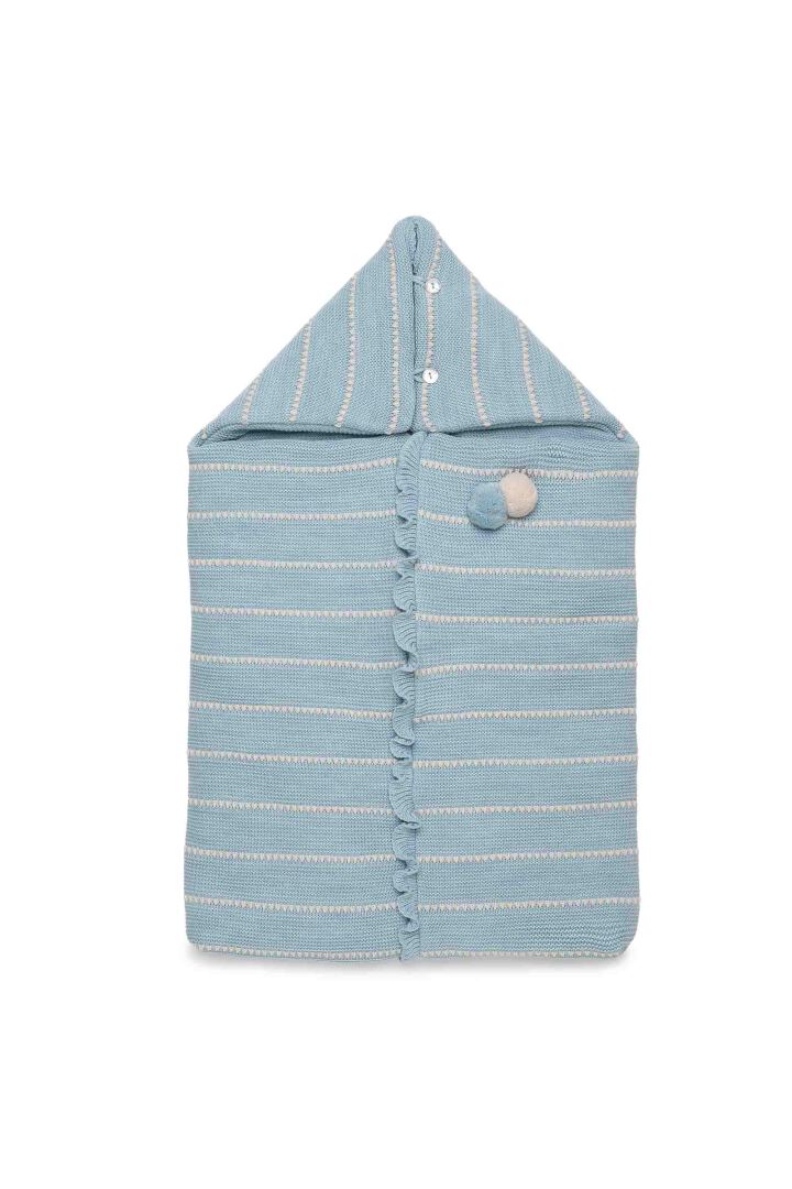 SACO CAPUCHA LINES COLORES azul/crema Juliana Vistiendo bebes