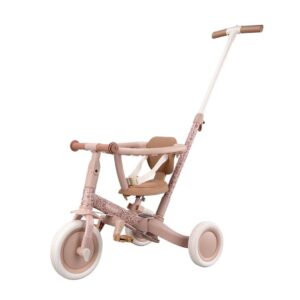 TRICICLO CON BARRA ROSA FLORES Little Dutch