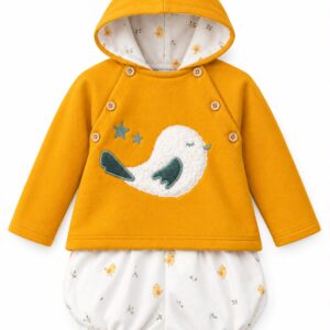 Conjunto pajarito mostaza pequeños piratas