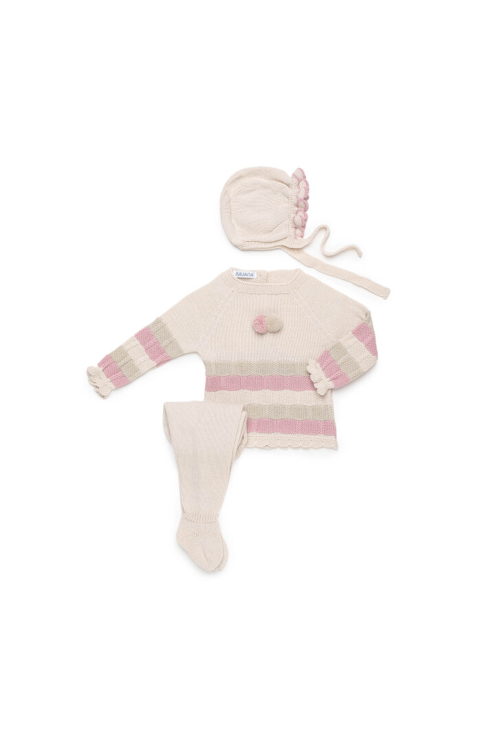 CONJUNTO 3.P CUADRITOS COLORES JULIANA VISTIENDO BEBES - Imagen 3